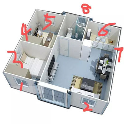 Casa prefabricada de acero ligero expandible Casa de contenedores para oficinas