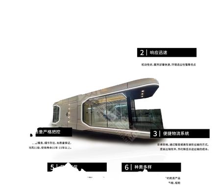 Casa cápsula espacial prefabricada al aire libre con ventaja de instalación rápida