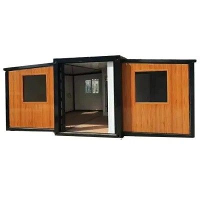 Protección del medio ambiente 2 dormitorios Prefab Casa de contenedores expandible con puerta de acero