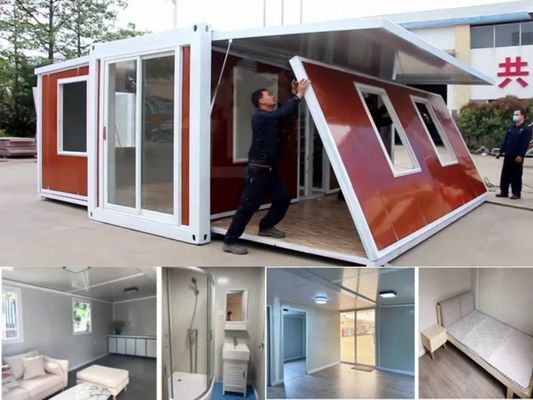 Hotel Container Home Casa expandible de 20 pies con estructura de marco de acero galvanizado Queda