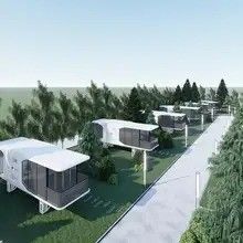 Estilo de diseño tropical lujo moderno al aire libre espacio móvil portátil glamping