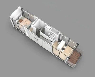 Casa prefabricada de cápsula espacial con estructura de marco de acero soldado
