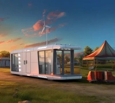 Casa prefabricada de cápsula espacial con estructura de marco de acero soldado
