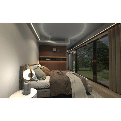 Moderno diseño elegante panel de sándwich cápsula prefabricada casa pequeña