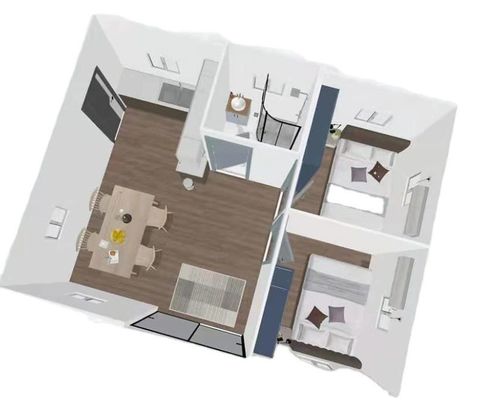 Contenedor de casa móvil con diseño plegable y accesorios ligeros