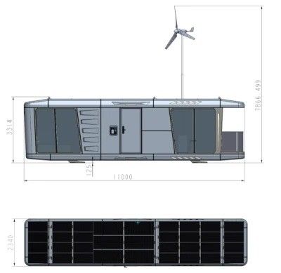 Puerta de acero Casa modular Casa de nave Casa de cápsula espacial Casas pequeñas