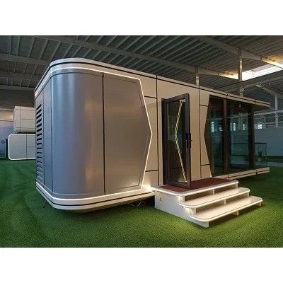 Puerta de acero Casa modular Casa de nave Casa de cápsula espacial Casas pequeñas