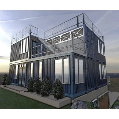 Casa de contenedores de color ampliable personalizada con marco y construcción de acero ligero