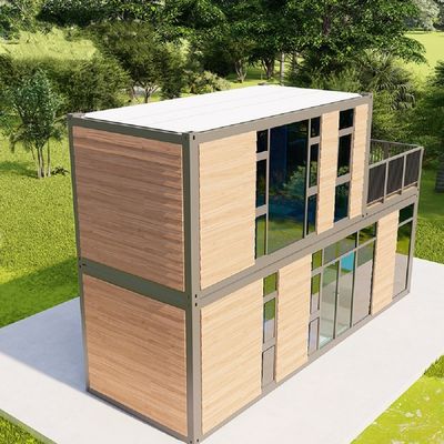 Casa de contenedores prefabricada asequible para hotel en blanco/gris/negro
