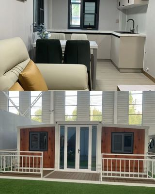 Casa familiar de lujo Contenedor prefabricado expandible Casa con diseño móvil y plegable