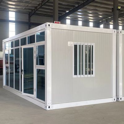 Contenedor de paquete plano Contenedor prefabricado para oficina con ventana corredera de PVC