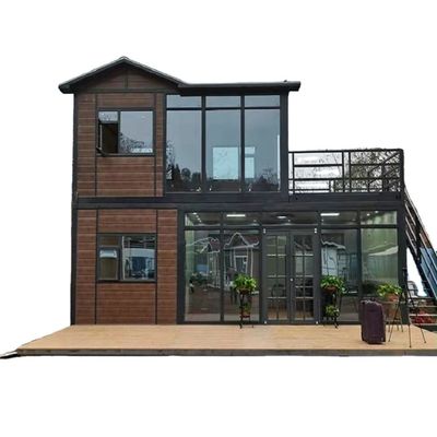 Casa prefabricada modular de alta gama con área de vida expandible moderna
