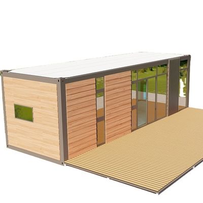 Casa prefabricada modular de alta gama con área de vida expandible moderna
