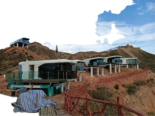 Casa cápsula espacial prefabricada al aire libre con ventaja de instalación rápida