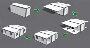 Taller Almacén 20FT 40FT Moderno de acero prefabricado pequeña casa móvil modular expandible