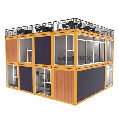 Casa de contenedores al aire libre de estilo de diseño moderno con estructura de acero y panel de sándwich EPS