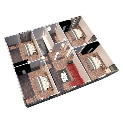 Casa de contenedores al aire libre de estilo de diseño moderno con estructura de acero y panel de sándwich EPS