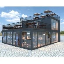 Casa de contenedores al aire libre de estilo de diseño moderno con estructura de acero y panel de sándwich EPS
