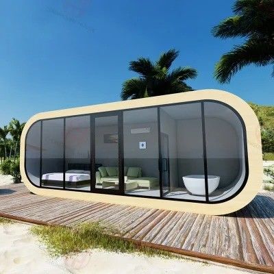El estilo de diseño moderno móvil Hotel cápsula de lujo Apple Cabin Space House