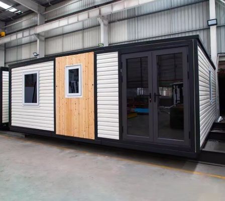 Casa de contenedores portátil con ventana de aluminio para alojamiento en familia Hotel Jardín Dormitorio y construcción rápida