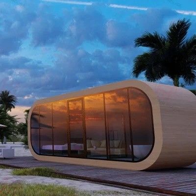 El estilo de diseño moderno móvil Hotel cápsula de lujo Apple Cabin Space House