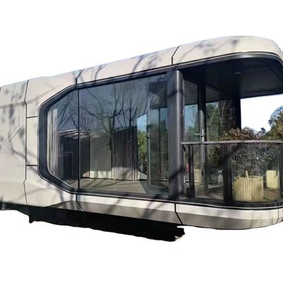 Casa prefabricada de acero ligero portable prefabricada lujosa cápsula espacial contenedor