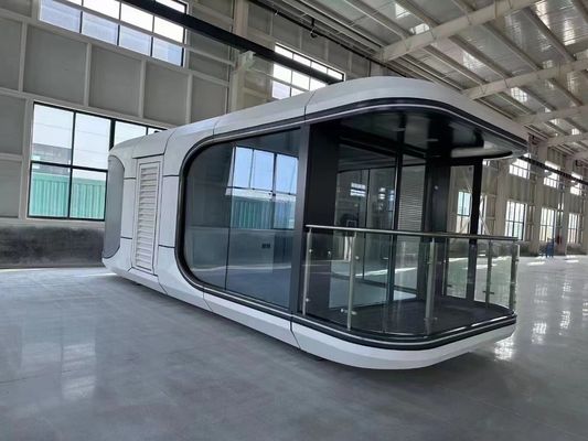 Casa prefabricada de acero ligero portable prefabricada lujosa cápsula espacial contenedor