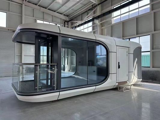 Casa prefabricada de acero ligero portable prefabricada lujosa cápsula espacial contenedor