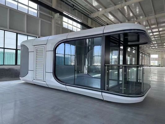 Casa prefabricada de acero ligero portable prefabricada lujosa cápsula espacial contenedor