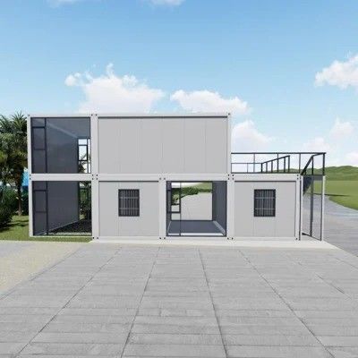 Casa de contenedores con marco de estructura de acero soldado