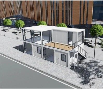 Casa de contenedores con marco de estructura de acero soldado