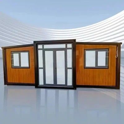 Protección del medio ambiente 2 dormitorios Prefab Casa de contenedores expandible con puerta de acero