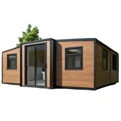Protección del medio ambiente 2 dormitorios Prefab Casa de contenedores expandible con puerta de acero