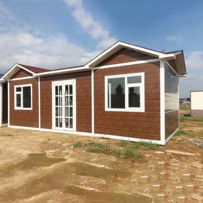 Puerta de acero Casa móvil Casa modular Contenedor prefabricado con pared de cortina de vidrio