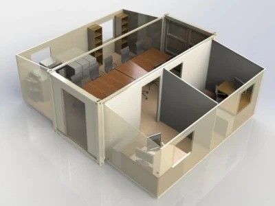 Construcción exterior de acero Casa de contenedores de lujo con techo inclinado plegable móvil