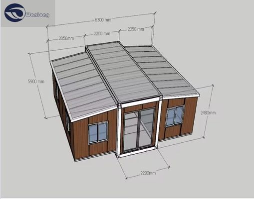 Casas de contenedores con marco de acero galvanizado Modernas viviendas móviles plegables