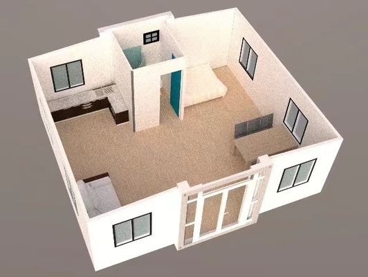 Casas de contenedores con marco de acero galvanizado Modernas viviendas móviles plegables
