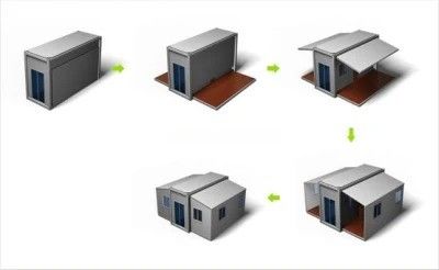 Casa de contenedores expandible moderna para edificio de oficinas personalizado 20 pies o 40 pies