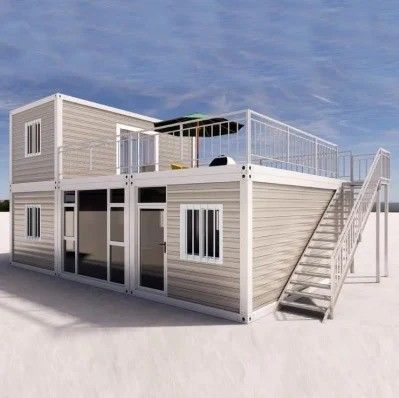 Edificio de oficinas de lujo Casa de contenedores prefabricada reciclable para vivir en familia