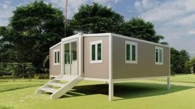 Casa de acero de 3 dormitorios en 1 con contenedores