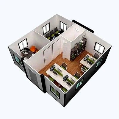Casa de oficina prefabricada Modular Moderno de lujo viviendas ampliadas Casa de contenedores expandible