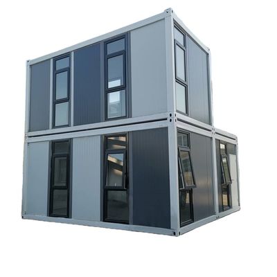 Casa de contenedores de diseño desmontable en blanco/gris/negro con suelo de cartón MgO de 18 mm