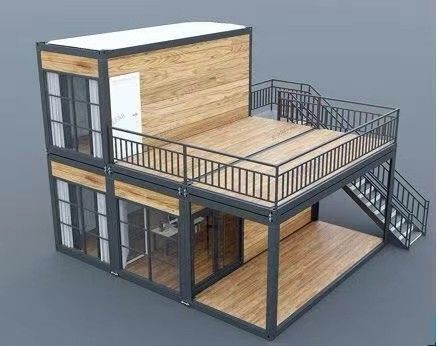 Casas de contenedores personalizadas de 2 pisos con diseño impermeable y características desmontables