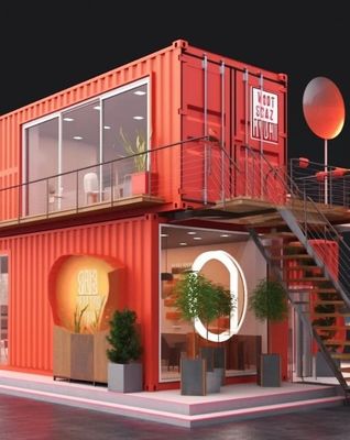 Casa de contenedores desmontable prefabricada fácil de montar con pared de estructura de acero ligero