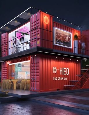 Casa de contenedores desmontable prefabricada fácil de montar con pared de estructura de acero ligero