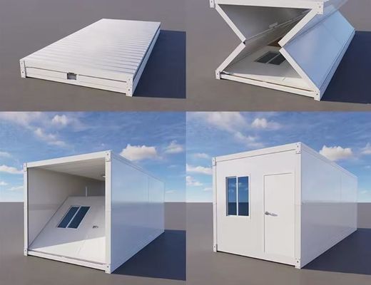 Casa de contenedores de vivienda móvil plegable rápida con paquete plano prefabricado de 20 pies 40 pies
