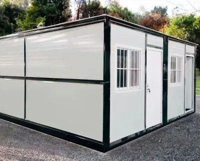 Casas de contenedores móviles plegables de diseño moderno con puerta de acero
