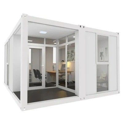 Casa de contenedores de paquete plano de color personalizado para oficina móvil prefabricada Casa de cabaña