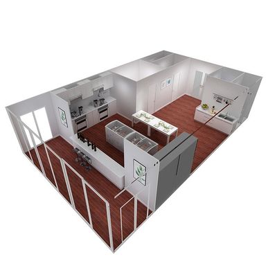 Estructura de acero Modular 40FT Contenedor de envío de paquetes planos Villa Casa para compradores finales