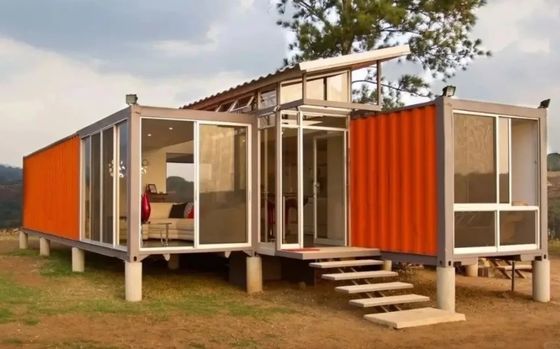 Contenedores modernos Casa portátil de acero Contenedores plegables de paquete plano